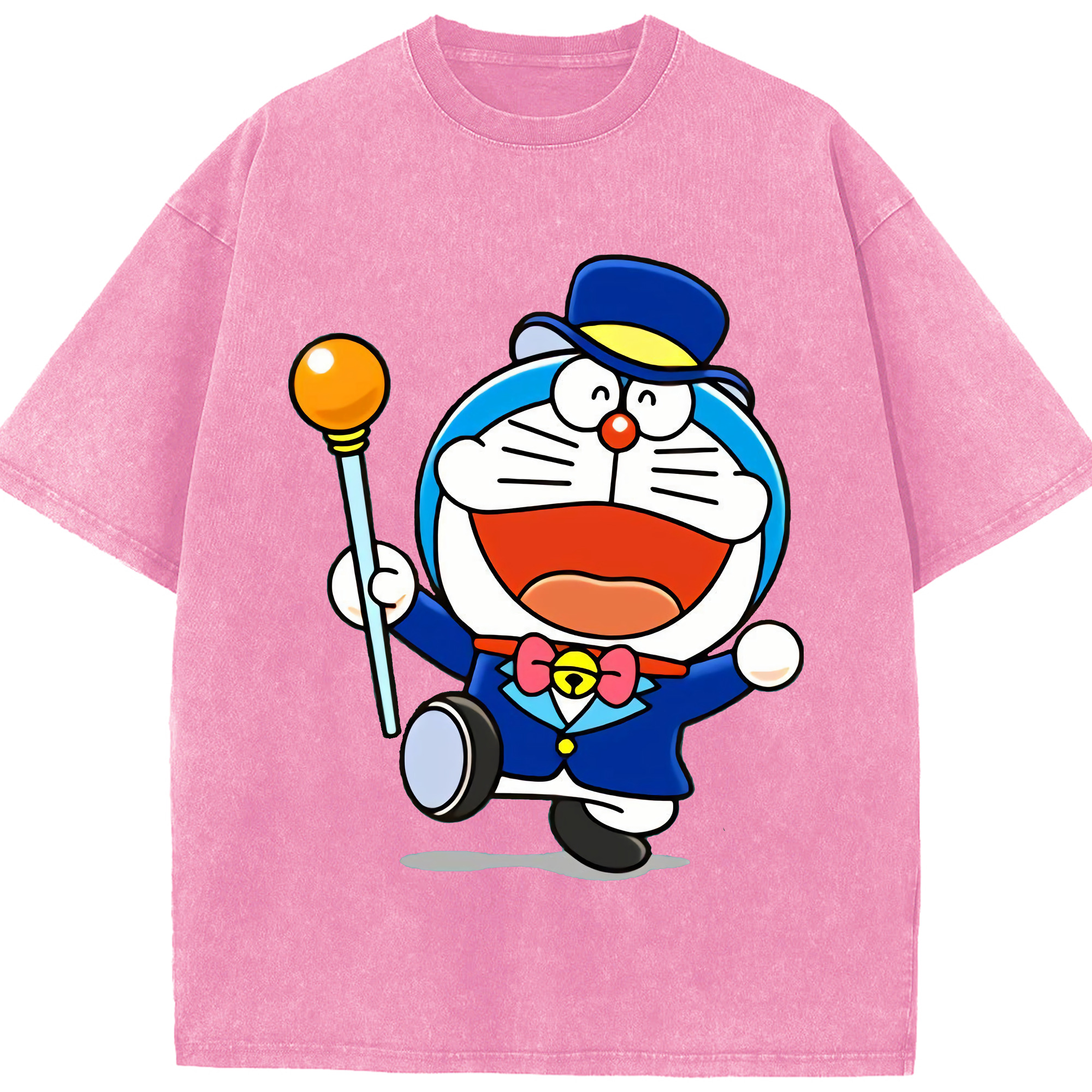 （画像用） ドラえもん Doraemon 綿100% ヴィンテージ風 半袖Tシャツ（フロントプリント）